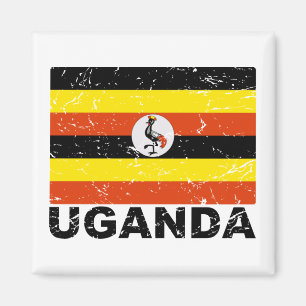 Vintage Flagge Ugandas Magnet