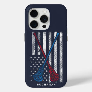 Vintage-Flagge und Lacrosse-Schläger Sport Case-Mate iPhone Hülle