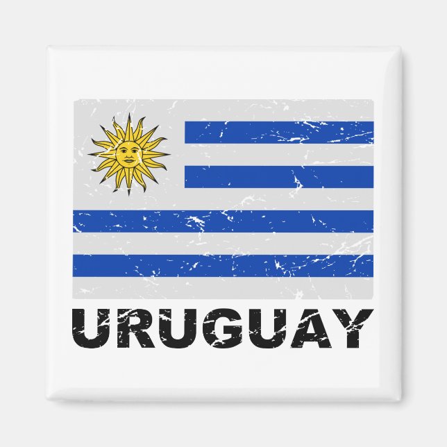 Vintage Flagge Uruguays Magnet (Vorne)