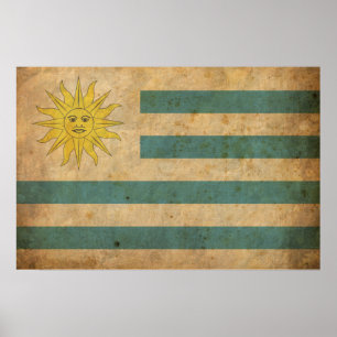 Vintage Flagge Uruguays Poster