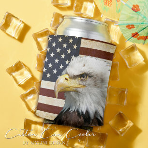 Vintage Flagge US USA mit amerikanischem Adler Dosenkühler