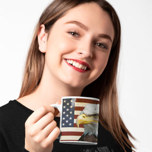 Vintage Flagge US USA mit amerikanischem Adler Tasse