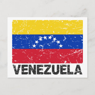 Vintage Flagge Venezuelas Postkarte