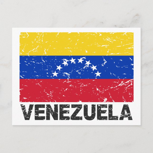 Vintage Flagge Venezuelas Postkarte (Vorderseite)