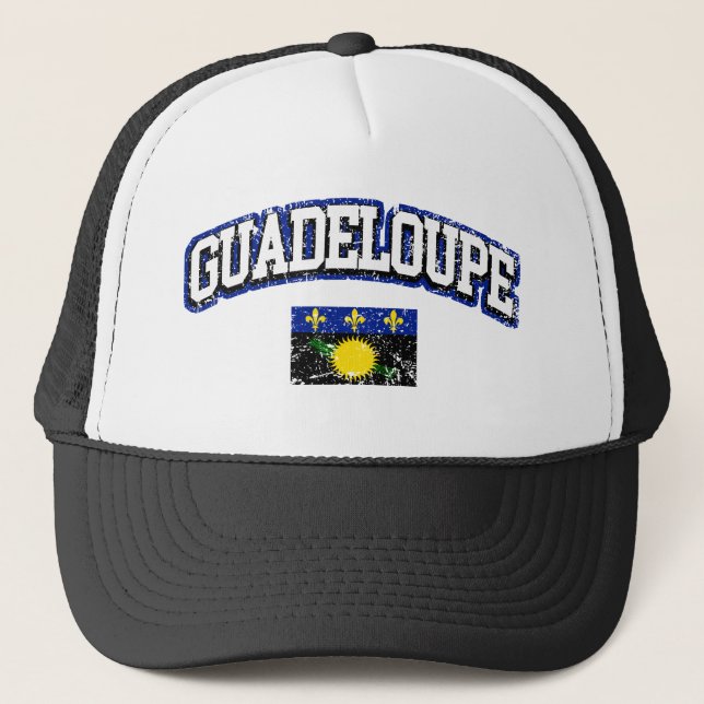 Vintage Flagge von Guadeloupe Truckerkappe (Vorderseite)