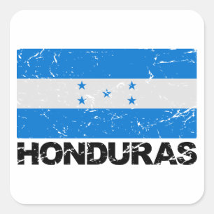 Vintage Flagge von Honduras Quadratischer Aufkleber