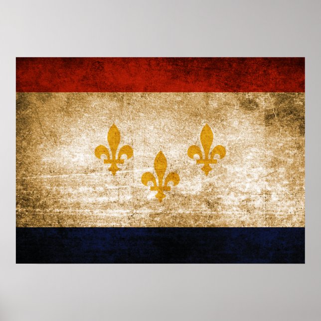 Vintage Flagge von New Orleans Poster (Vorne)