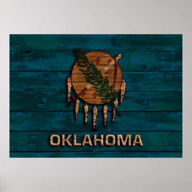 Vintage Flagge von Oklahoma Poster (Vorne)