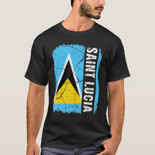 Vintage-Flagge von St. Lucia St. Lucia Stolz Wurze T-Shirt
