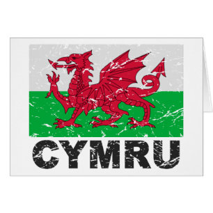 Vintage Flagge Wales CYMRU