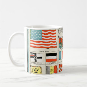 Vintage-Flaggen aller Nationen - Bildungsposter Kaffeetasse