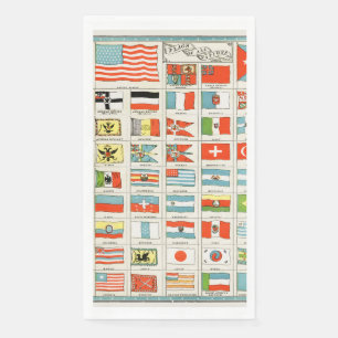 Vintage-Flaggen aller Nationen - Bildungsposter Serviette