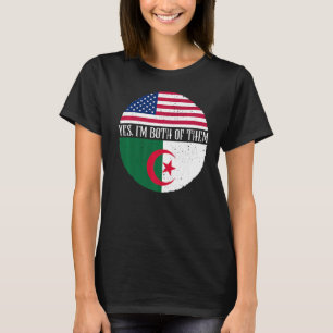 VINTAGE Flaggen der USA und Algeriens Ja, ich bin T-Shirt