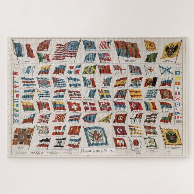 Vintage Flaggen der Welt (1892) Puzzle (Horizontal)
