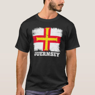 Vintage Flaggen-Guernsey-Länderrückenflagge Channe T-Shirt