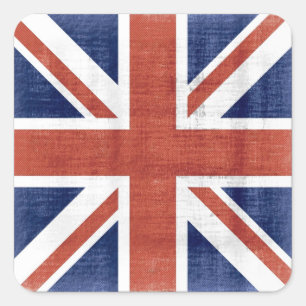 Vintage Flaggen-Königreich-Aufkleber #2 Quadratischer Aufkleber