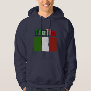 Vintage Flaggen-mit Kapuze Sweatshirt Italiens