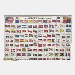 Vintage-Flaggenkarte - erstellt 1863 Küchentuch