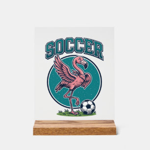 Vintage-Flamingo-Fußballspieler-Grafik-Shirt_1 Acrylschild