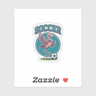 Vintage-Flamingo-Fußballspieler-Grafik-Shirt_1 Aufkleber