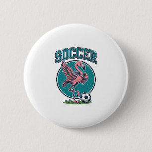 Vintage-Flamingo-Fußballspieler-Grafik-Shirt_1 Button