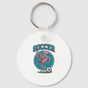 Vintage-Flamingo-Fußballspieler-Grafik-Shirt_1 Schlüsselanhänger