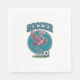 Vintage-Flamingo-Fußballspieler-Grafik-Shirt_1 Serviette