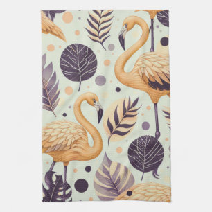 Vintage-Flamingo nahtlos Geschirrtuch