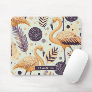 Vintage Flamingo Nahtlos Mousepad
