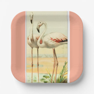 Vintage Flamingo Pappteller