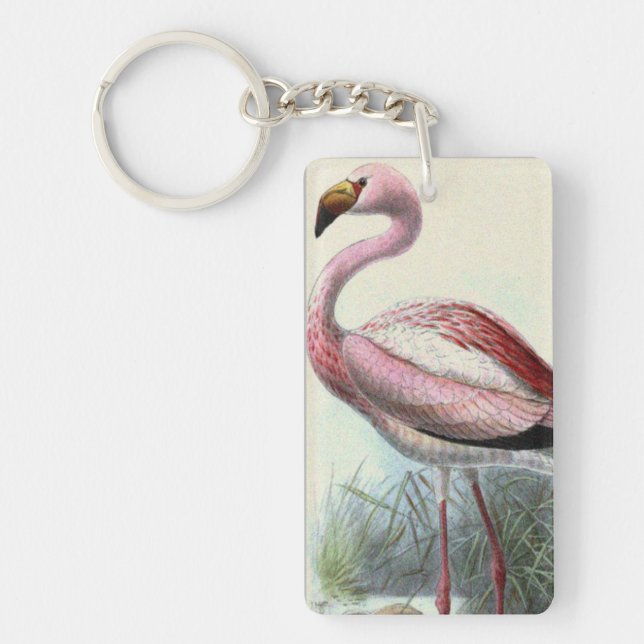 Vintage Flamingo Schlüsselanhänger (Vorderseite)