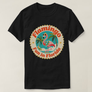 Vintage Flamingo-Spaß am Strand von Florida T-Shirt