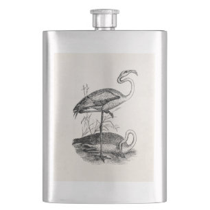 Vintage Flamingo Vögel Tropische Flamingos Vogel Flachmann