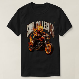 Vintage-Flammende Motorrad-Seelensammler-Biker T-Shirt