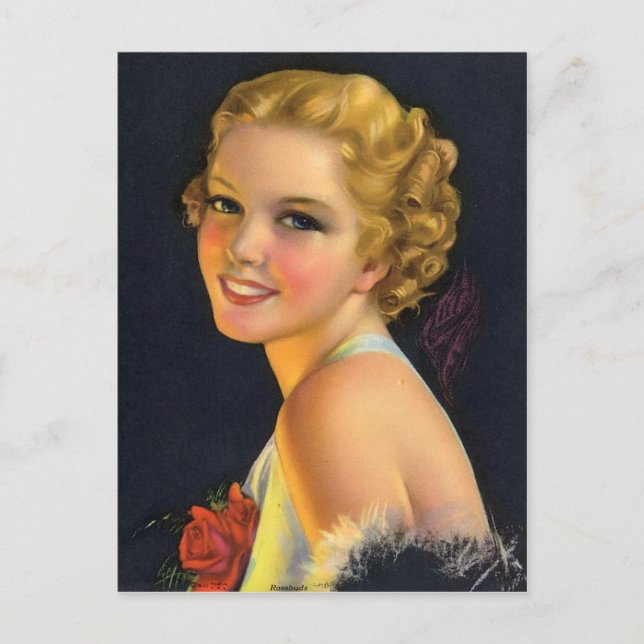 Vintage Flapper (25) Postkarte (Vorderseite)