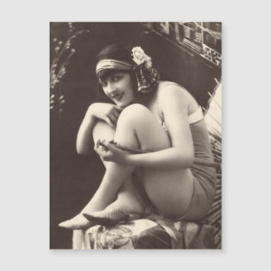 Vintage-Flapper-Girl 1920er magnetische Postkarte