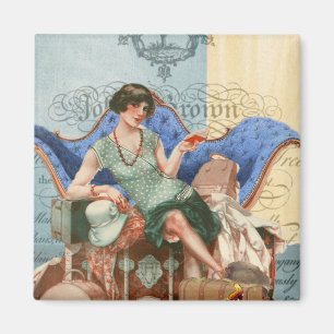 Vintage-Flapper-Girl im Paris der 1920er Jahre Magnet
