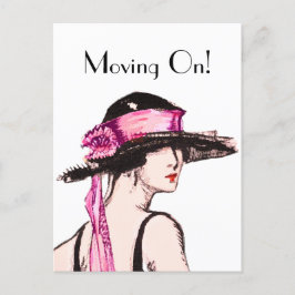 Vintage Flapper Girl Moving Zuhause Postcard der 2 Postkarte