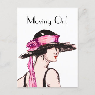 Vintage Flapper Girl Moving Zuhause Postcard der 2 Postkarte