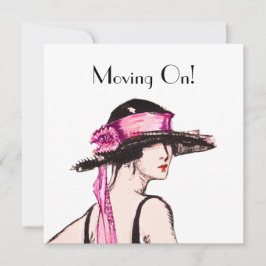 Vintage Flapper Girl New Zuhause Address Card der Karte