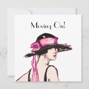 Vintage Flapper Girl New Zuhause Address Card der Karte