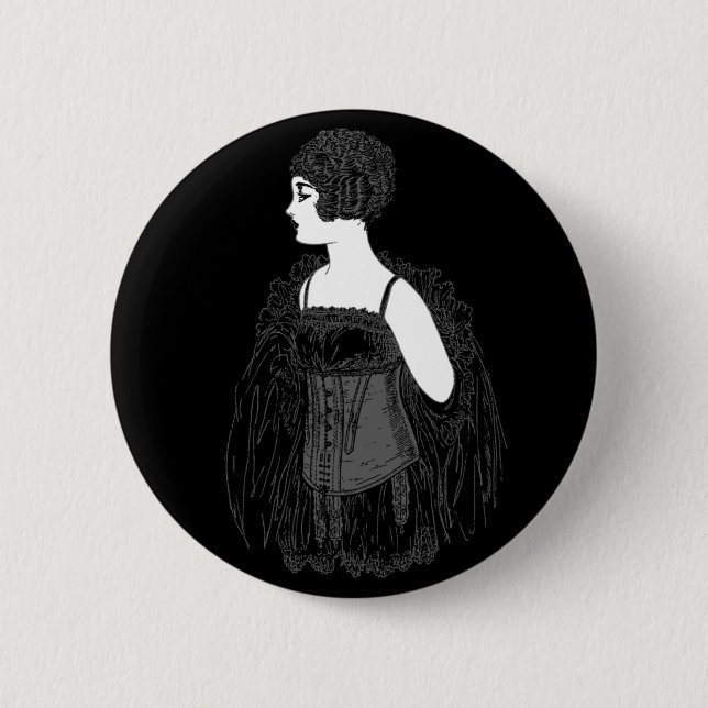 Vintage-Flapper-Korsett Button (Vorderseite)