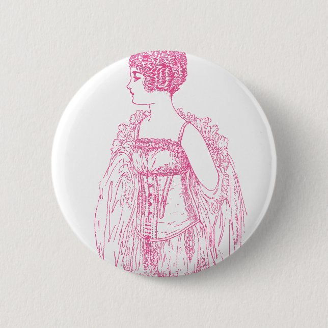 Vintage Flapper Korsett Rosa Button (Vorderseite)