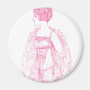 Vintage Flapper Korsett Rosa Magnet