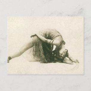 Vintage Flapper-Tänzerin La Sylphe Rückwärtsbeuge Postkarte