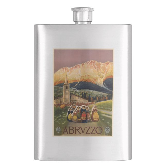 Vintage Flasche Abrvzzo Italien Flachmann (Vorderseite)