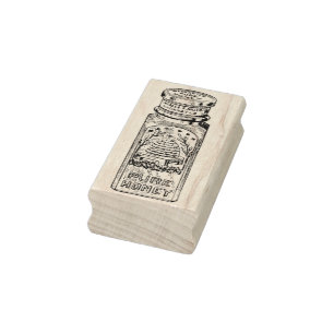 Vintage Flasche Honig-der Gummikunst-Briefmarke Gummistempel