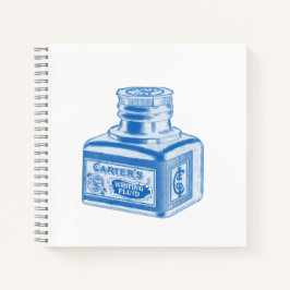 Vintage Flasche mit Schreibflüssigkeit Notizbuch