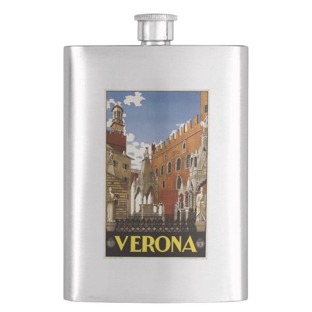 Vintage Flasche Verona Italien Flachmann (Vorderseite)