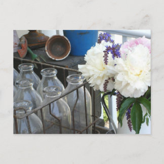 Vintage Flaschen - Denk an Dich Postkarte
